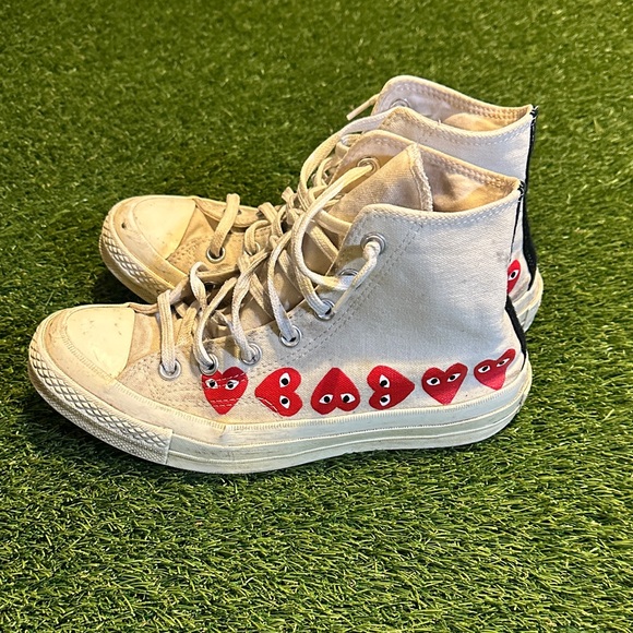 Comme Des Garcons X Converse All Star White High Top Sneakers - Picture 2 of 10